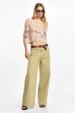 Pantaloni a gamba larga con cintura