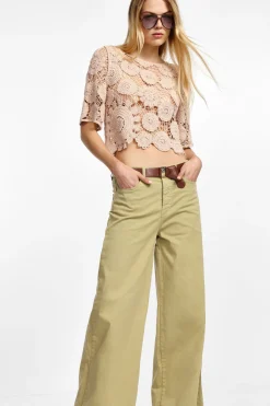 Pantaloni a gamba larga con cintura