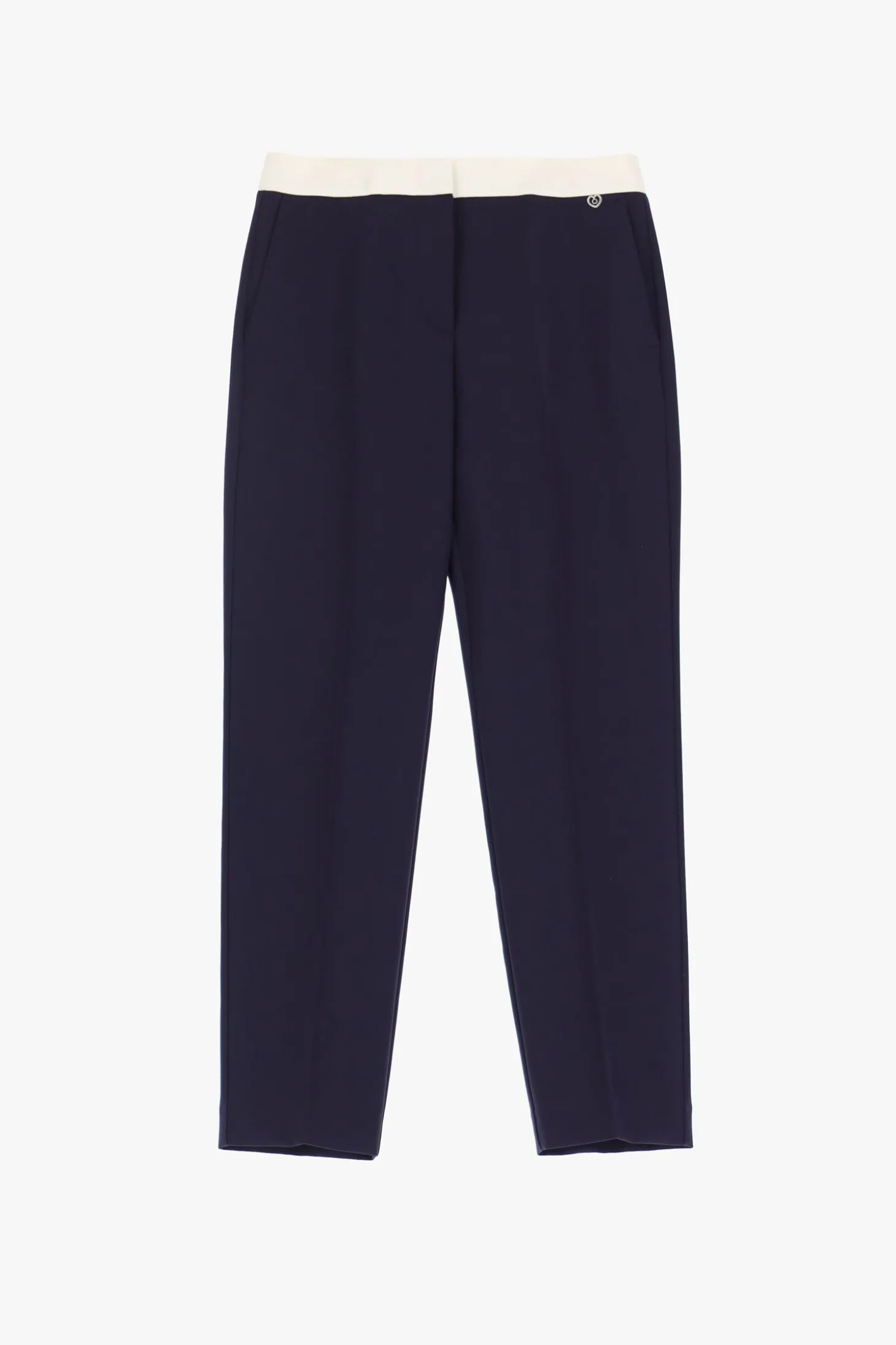 Pantaloni a sigaretta con righe a contrasto