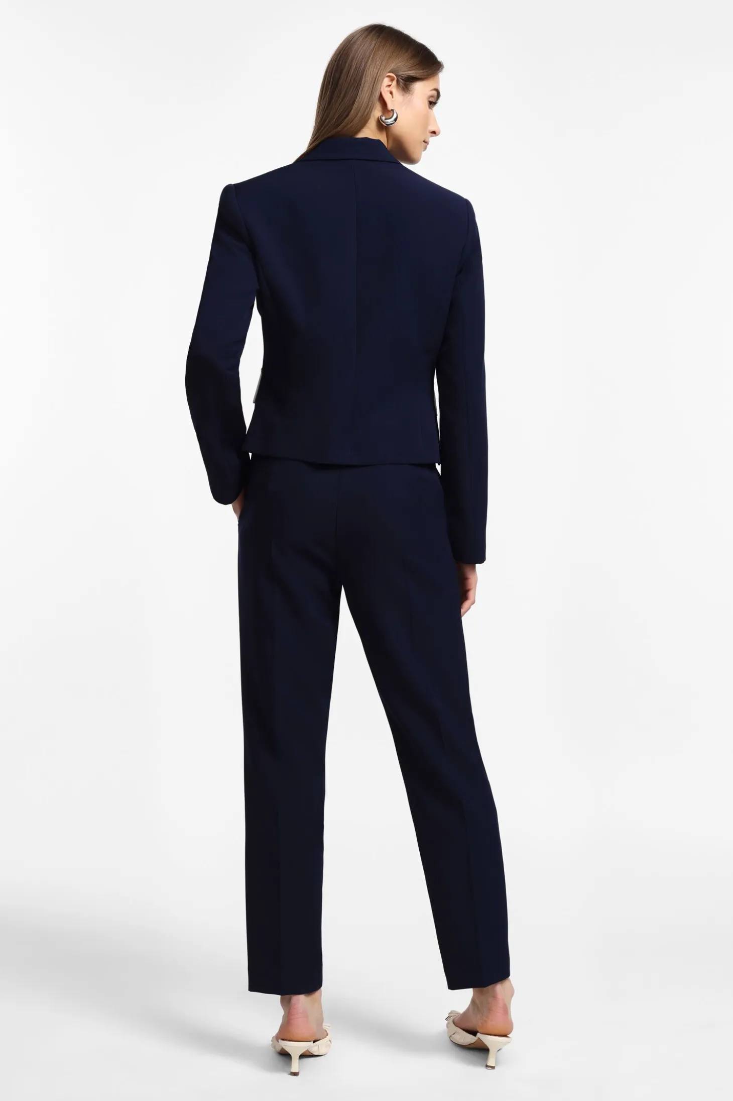 Pantaloni a sigaretta con righe a contrasto