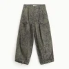 Pantaloni cargo animalier con orlo regolabile