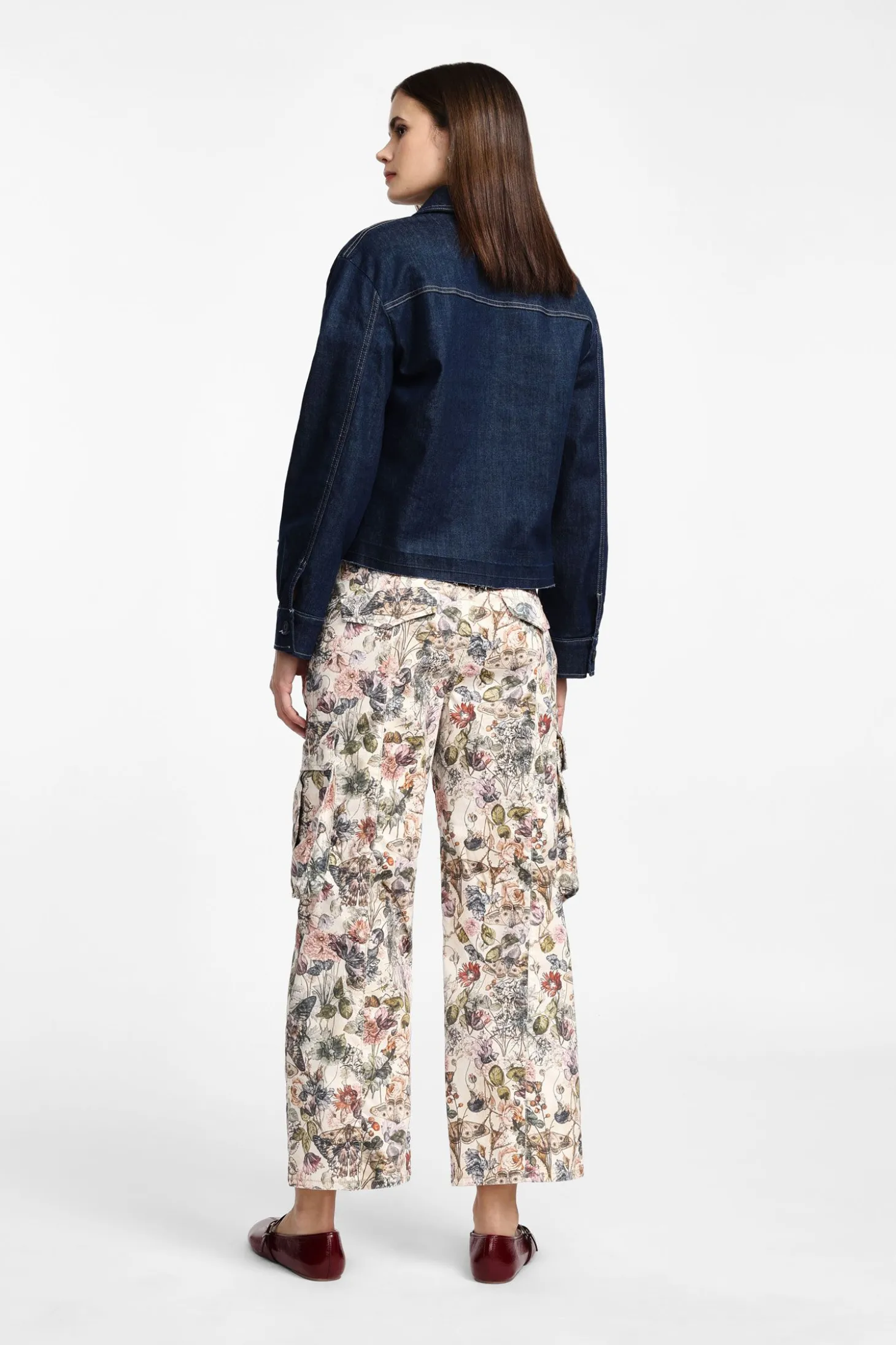 Pantaloni cargo stampa floreale