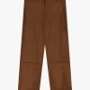Pantaloni cropped a vita media effetto suede