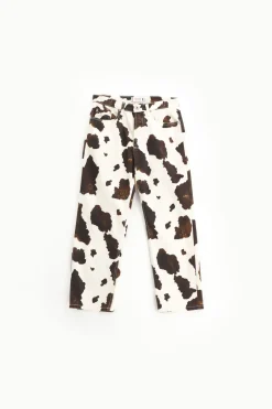 Pantaloni dritti stampa animalier