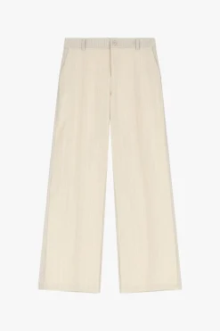 Pantaloni gessati con gamba ampia
