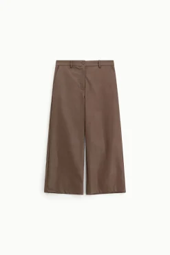Pantaloni in similpelle a gamba larga dritta