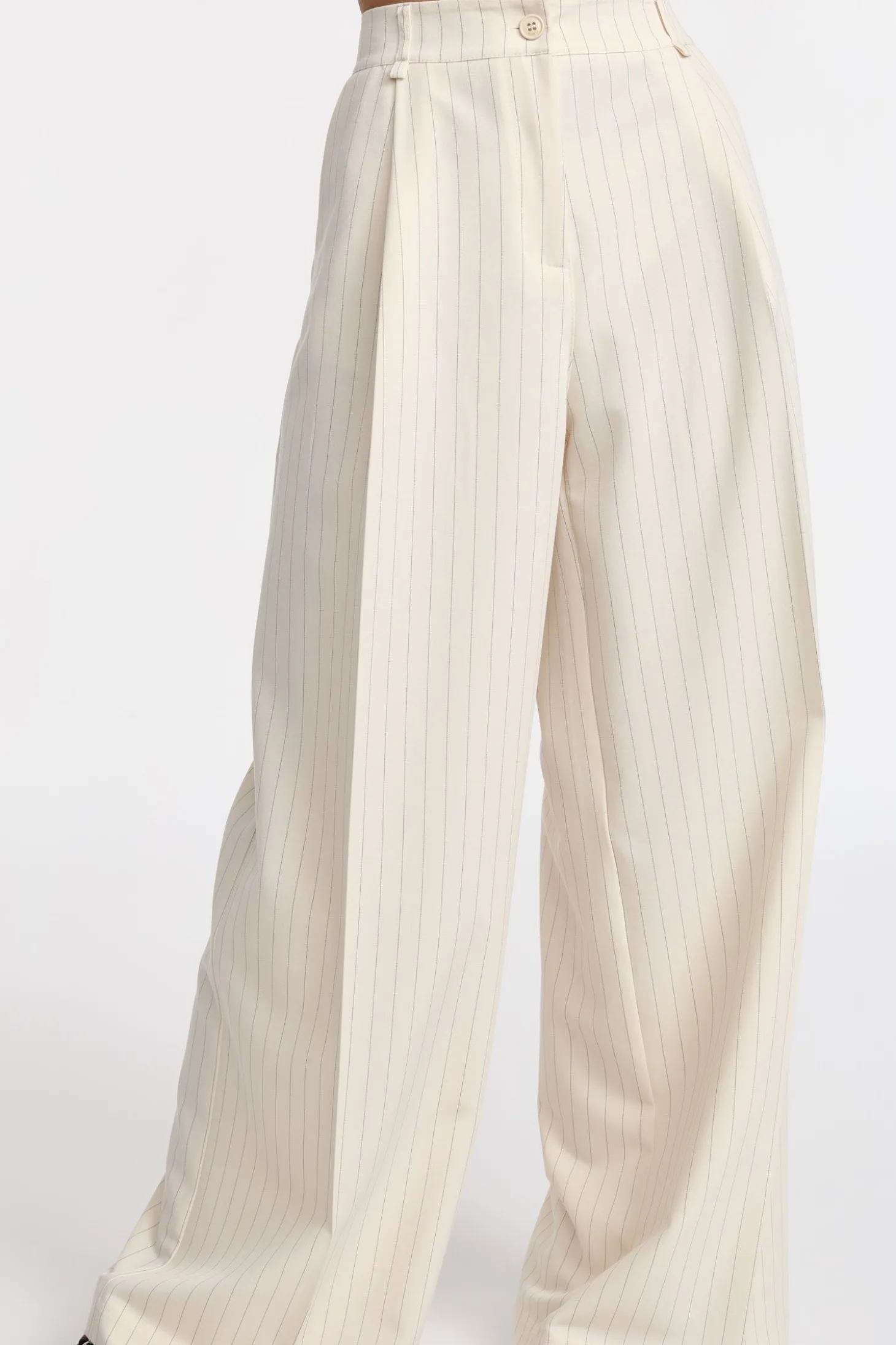 Pantaloni palazzo gessati
