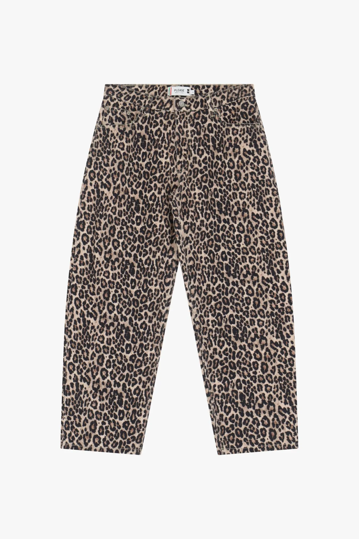 Pantaloni straight con stampa animalier