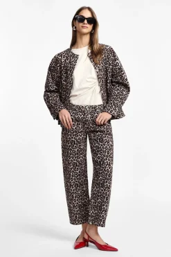 Pantaloni straight con stampa animalier