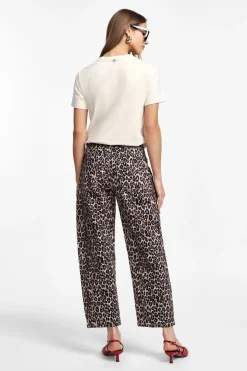 Pantaloni straight con stampa animalier