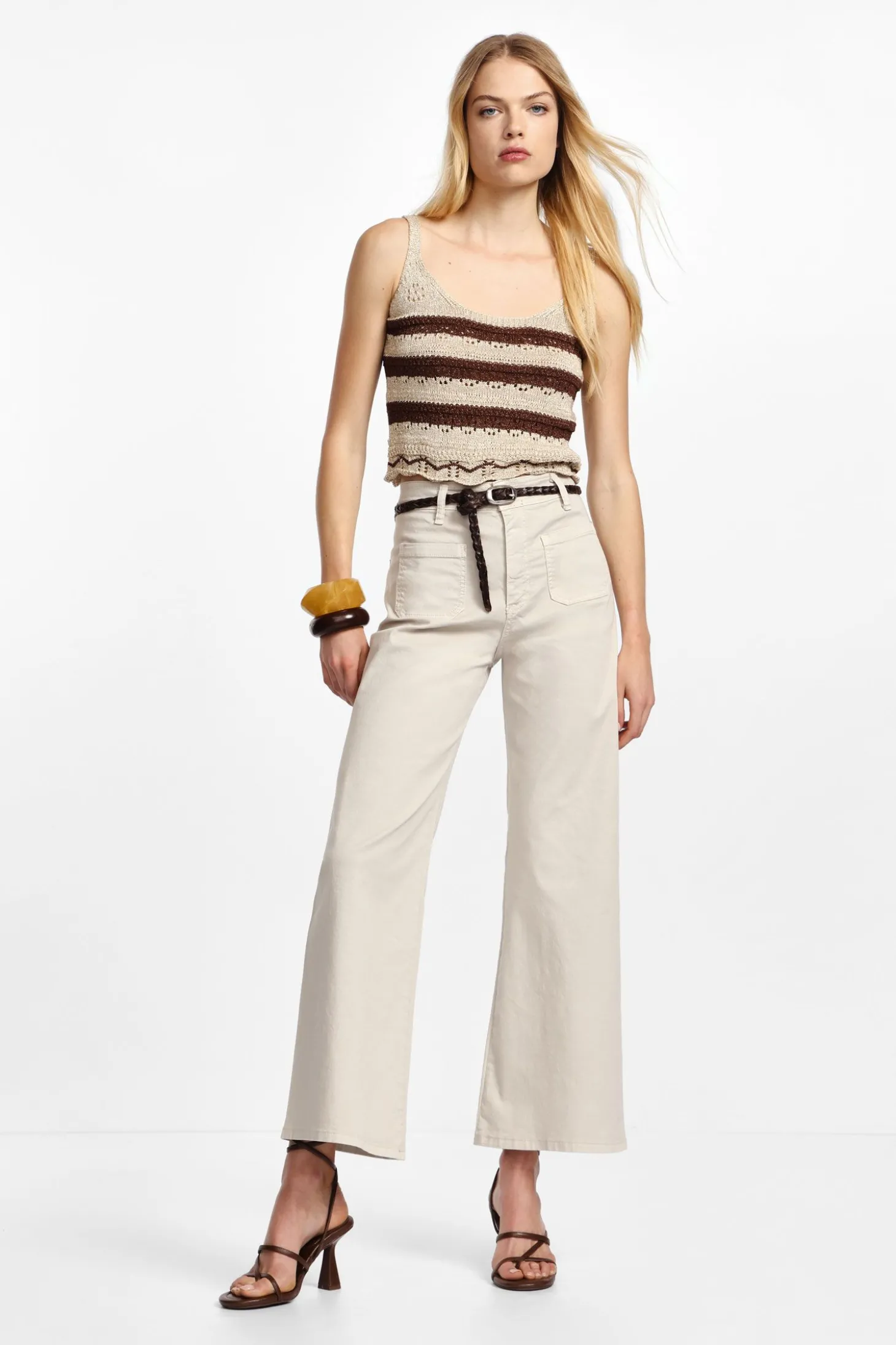 Pantaloni wide leg con tasche