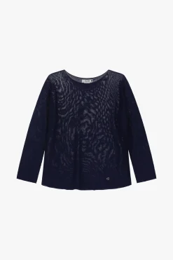 Pullover monocolour con scollo squadrato