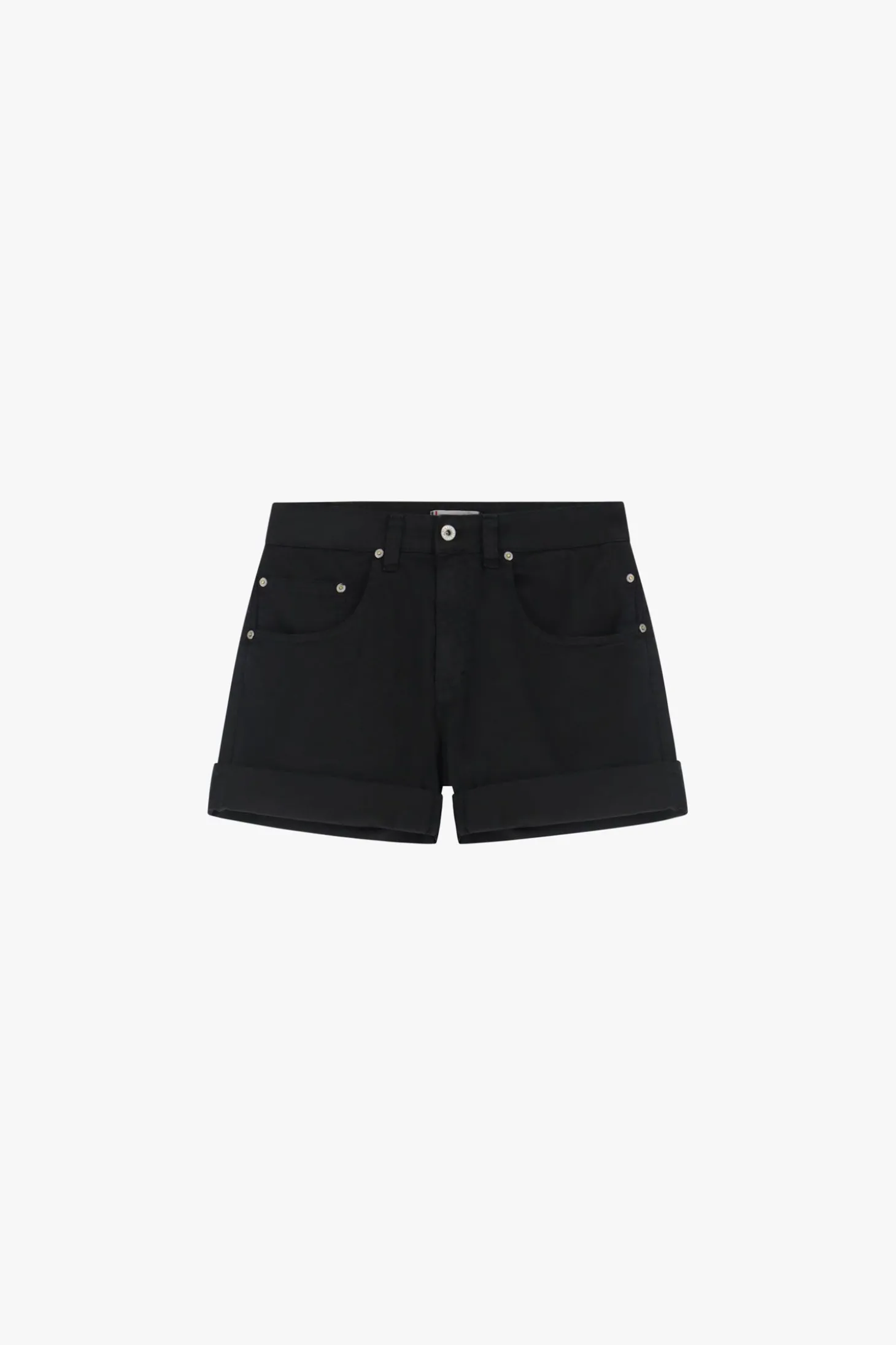 Shorts a tinta unita con risvolti