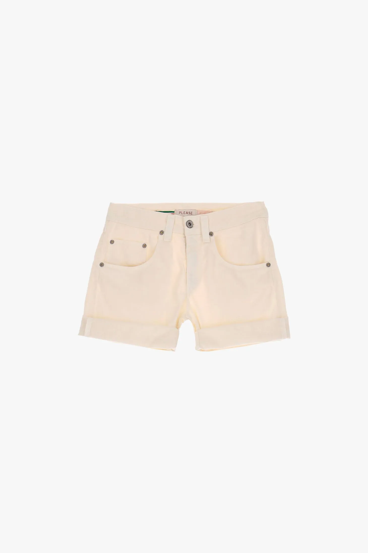 Shorts a tinta unita con risvolti