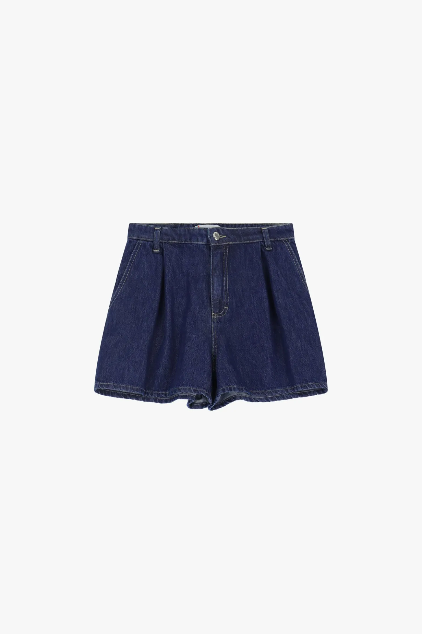 Shorts in denim vita alta con tasche