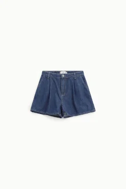 Shorts in denim vita alta con tasche