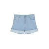 Shorts svasati in denim chiaro