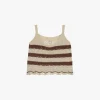 Top con spalline in maglia ricamata