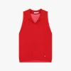 Top in maglia senza maniche con collo polo