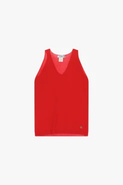Top in maglina senza maniche scollo a v
