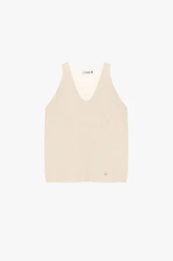 Top in maglina senza maniche scollo a v