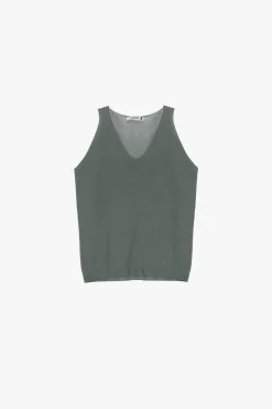 Top in maglina senza maniche scollo a v