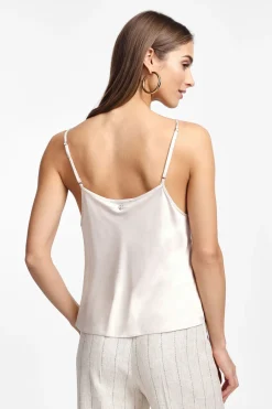 Top lingerie con inserto in raso e spalline sottili