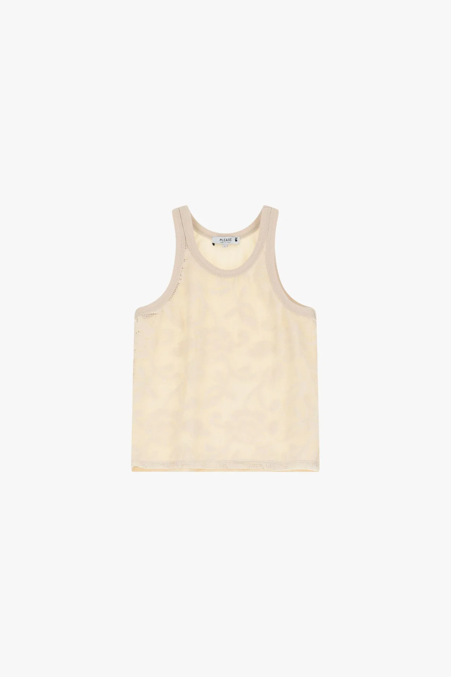 Top smanicato con stampa floreale