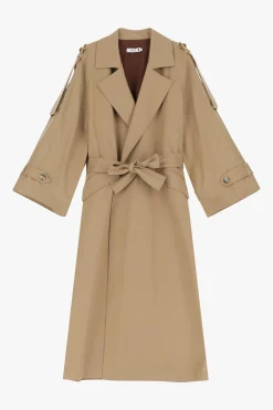 Trench con cintura e spacco