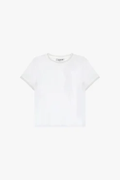 T-shirt con maniche corte e volant