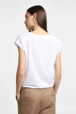 T-shirt con scritta sulla parte anteriore