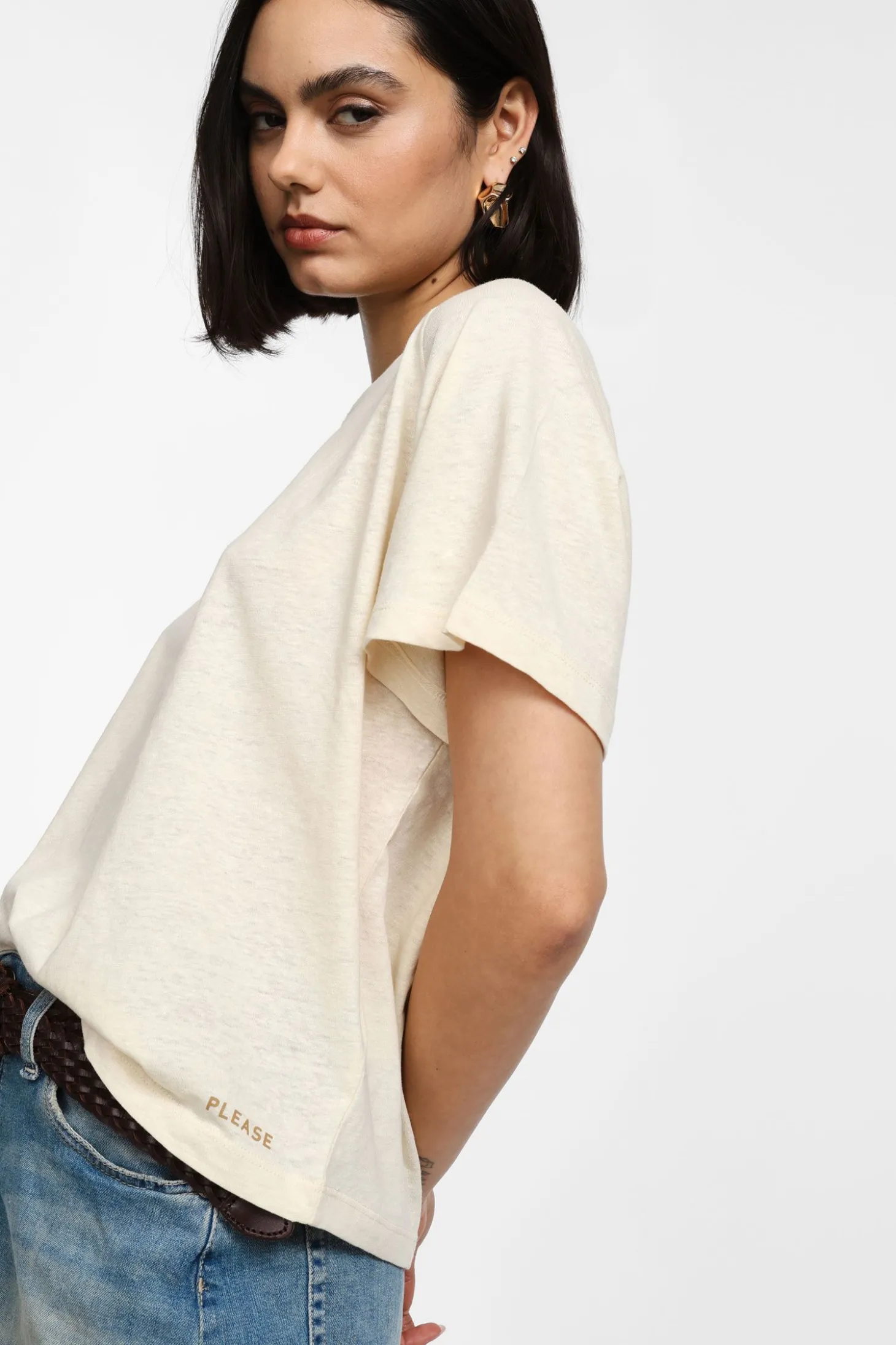 T-shirt girocollo a maniche corte