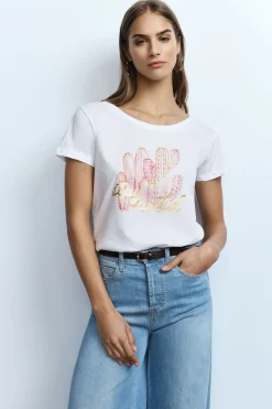T-shirt girocollo stampata casual