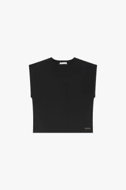 T-shirt senza maniche collo tondo