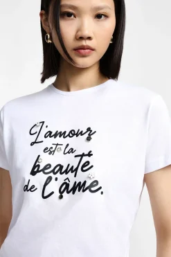 T-shirt stampa girocollo maniche corte