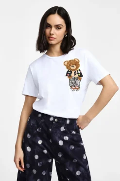 T-shirt stampa orso manica corta