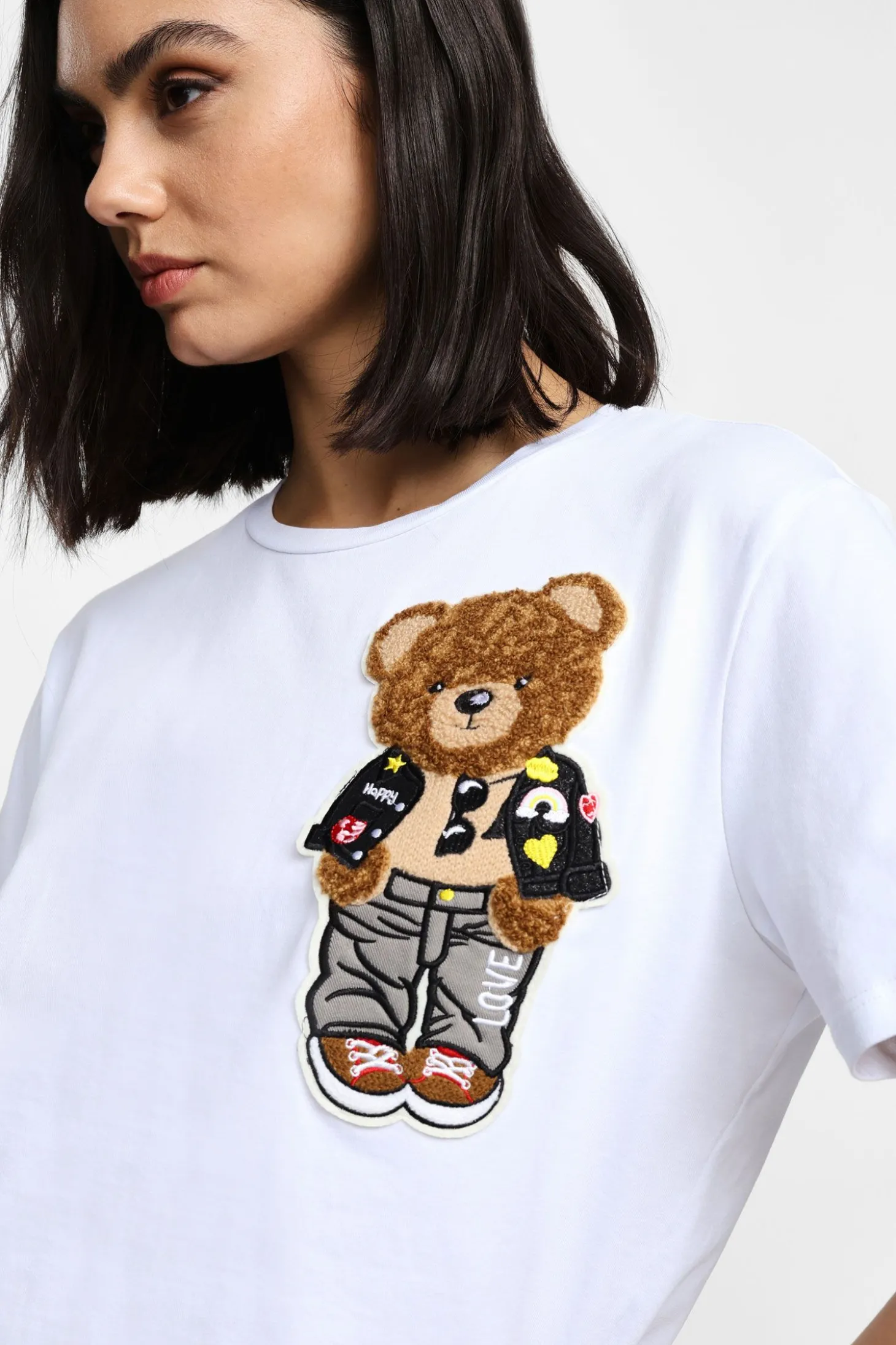 T-shirt stampa orso manica corta