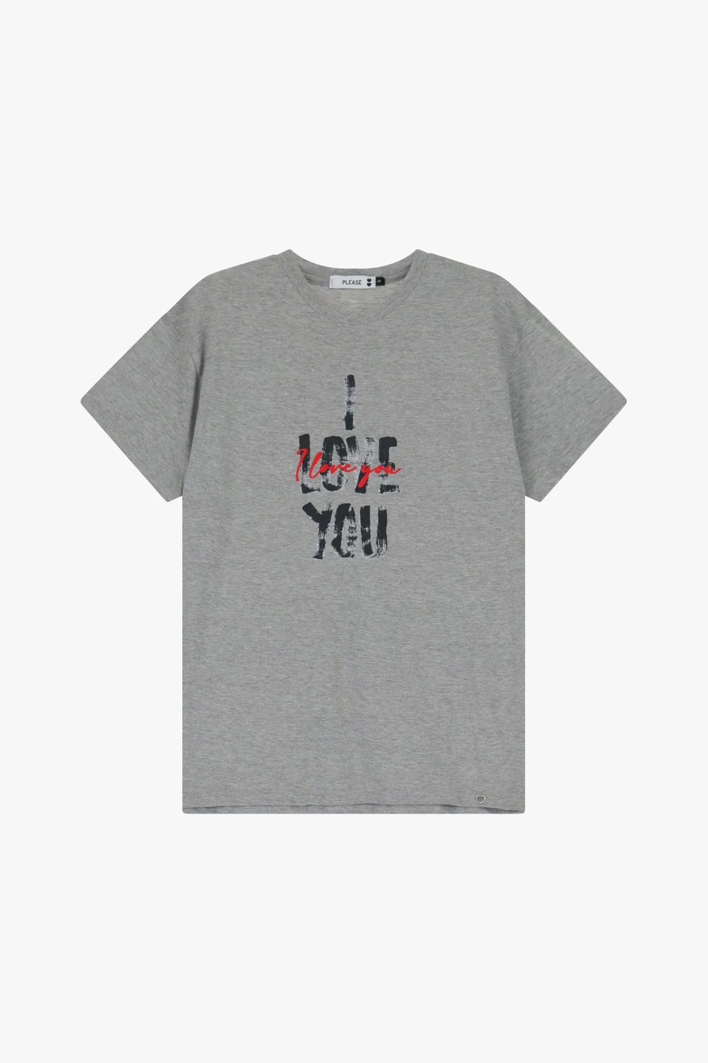 T-shirt stampa scritta collo rotondo
