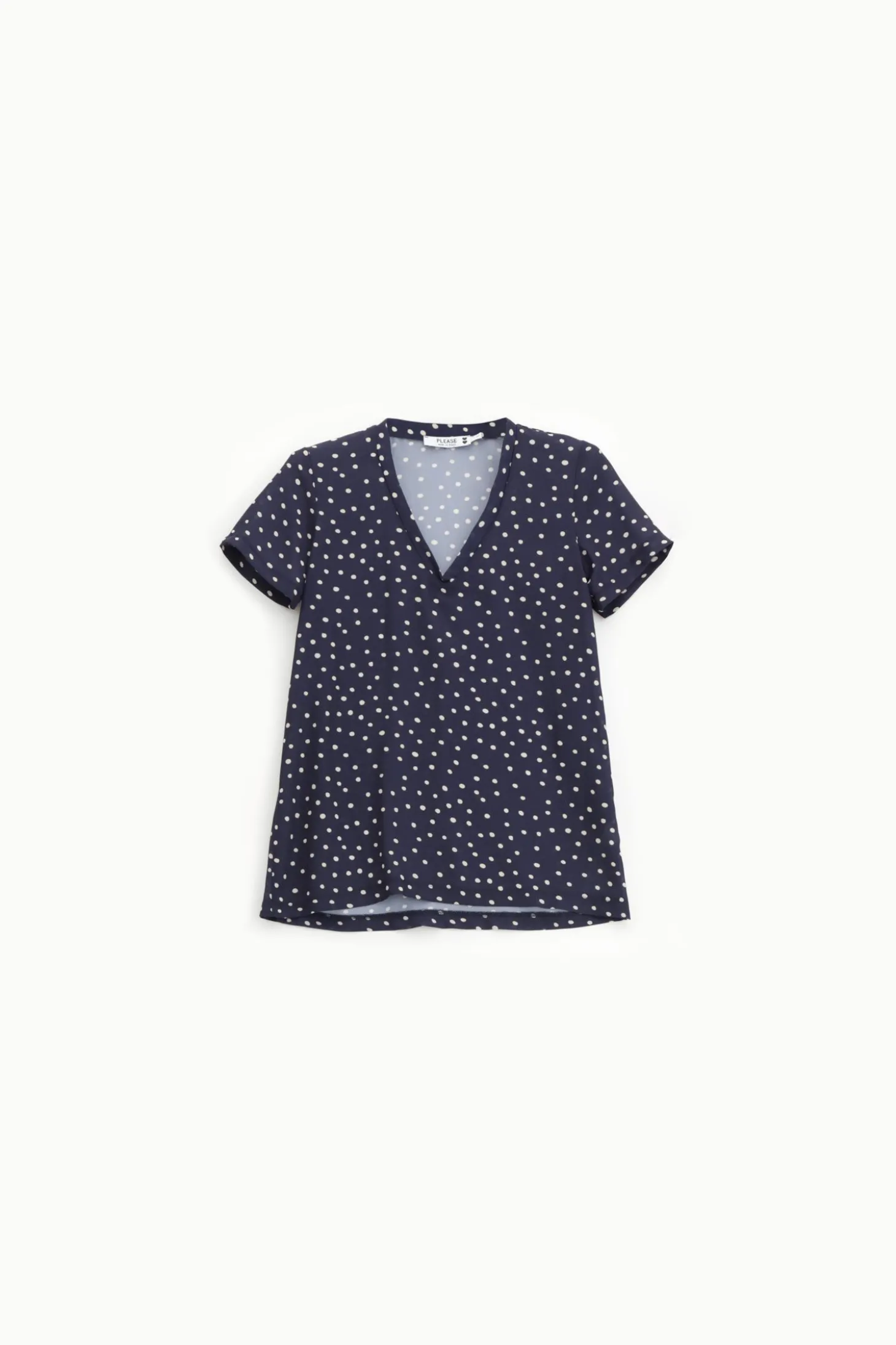 T-shirt stampata a pois con maniche corte
