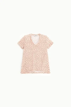 T-shirt stampata a pois con maniche corte