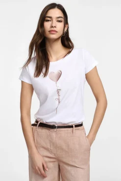 T-shirt stampata con maniche corte
