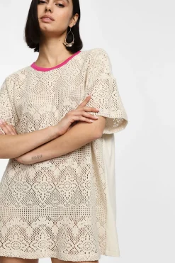 Vestito corto stampa traforata