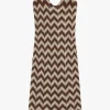 Vestito midi in maglia ricamata