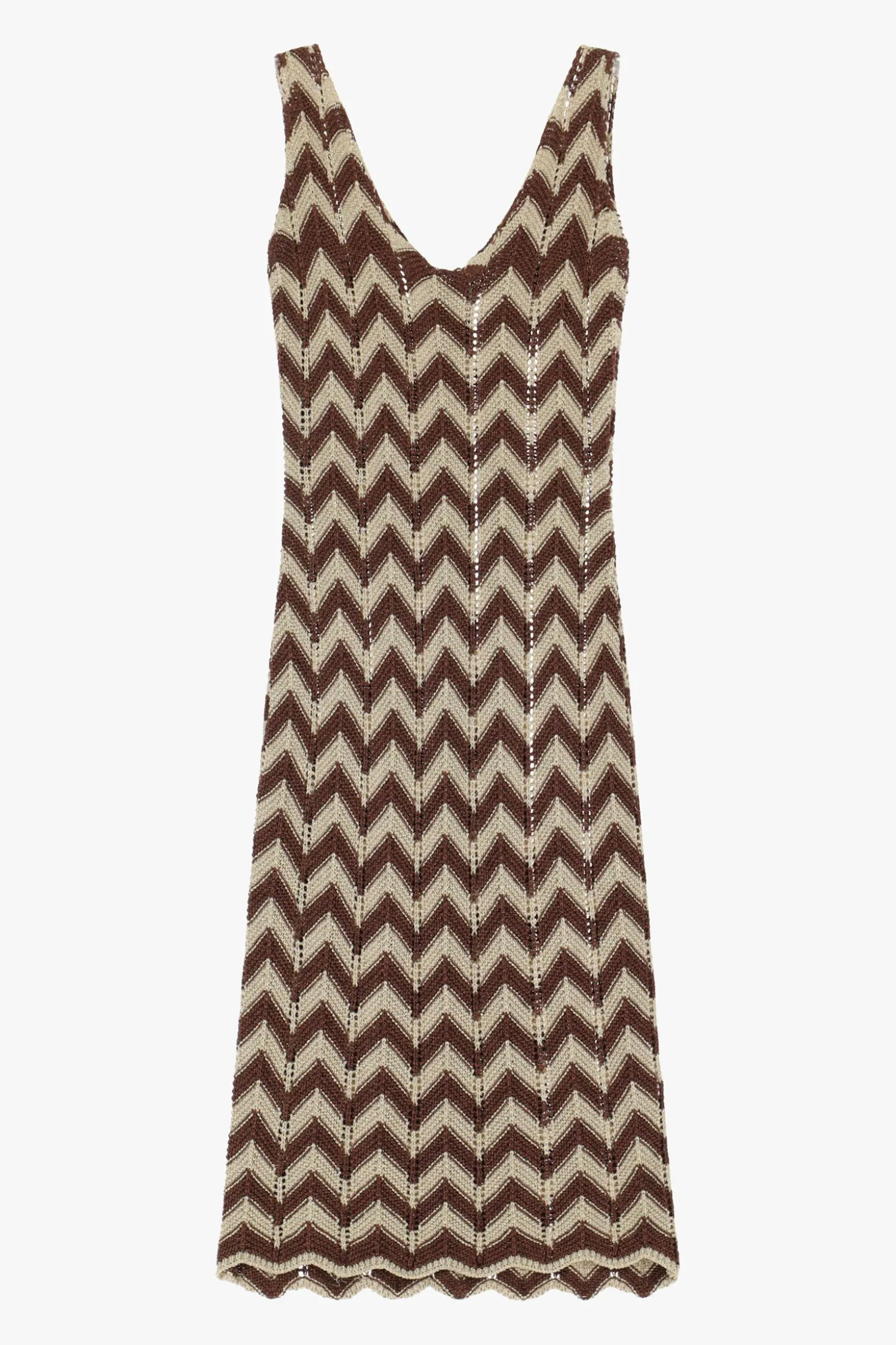 Vestito midi in maglia ricamata